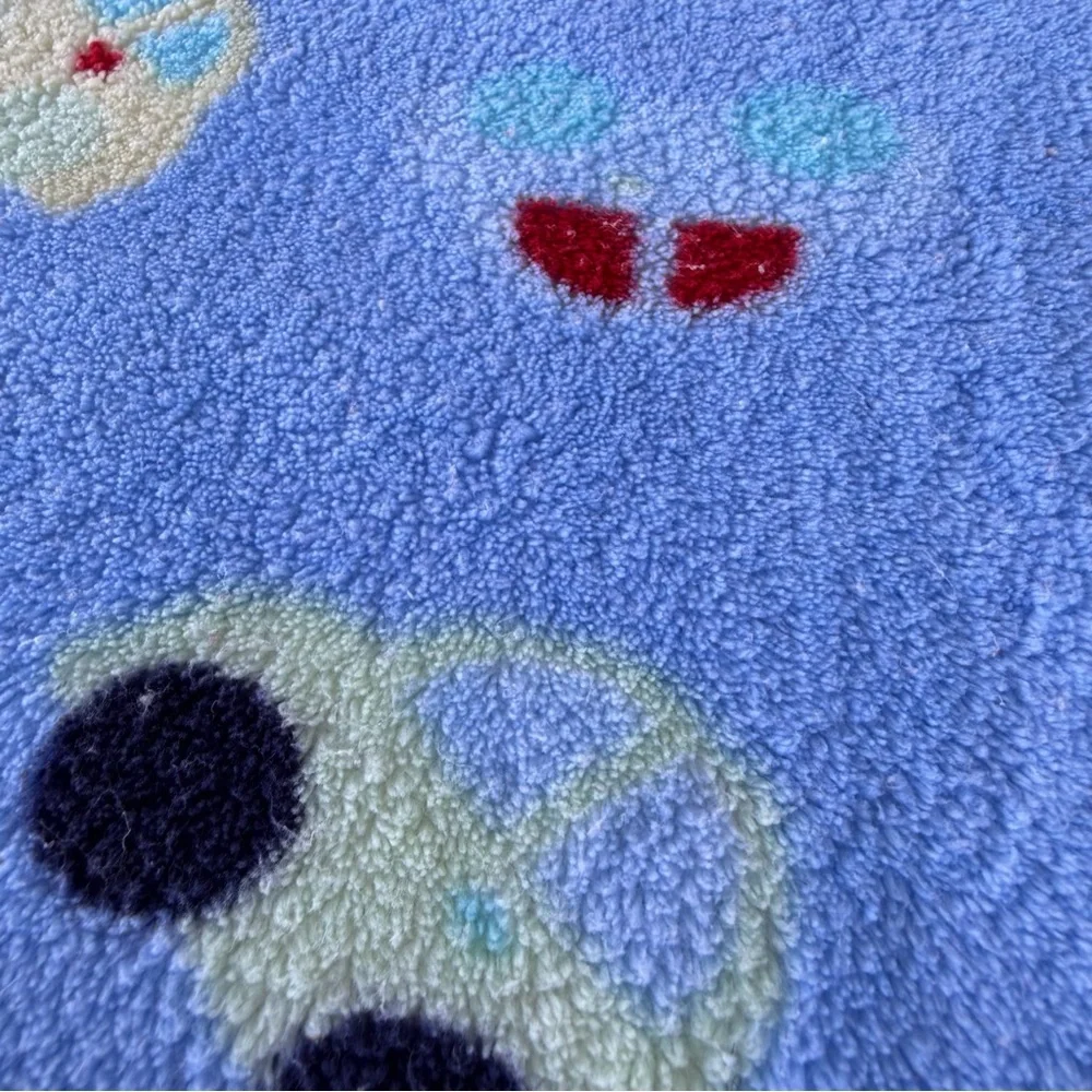 Y2K Koala Baby Plush Fleece Car Blanket Babies R US Blue Red Yellow 29x40 GUC